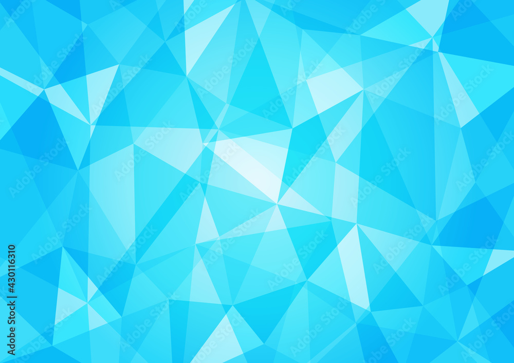 水色のポリゴン背景イラスト 幾何学模様 クリスタル 宝石 Polygonal Background Blue Stock Vector Adobe Stock