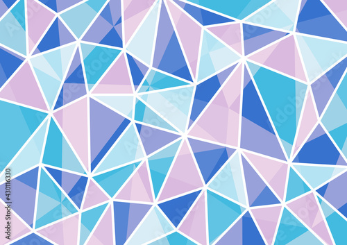 カラフルなポリゴン背景イラスト　幾何学模様　レトロ　青系