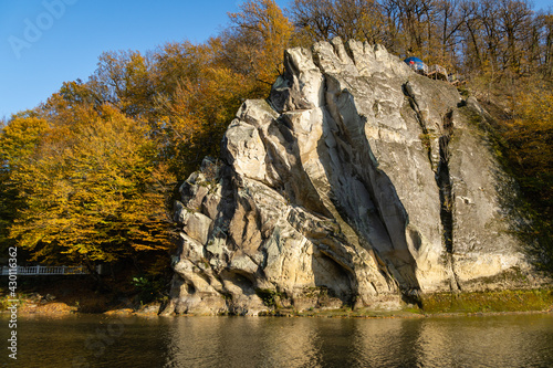 Autumn landscape with rock 