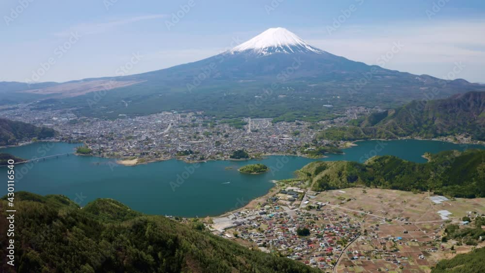 黒岳山頂から富士山と河口湖空撮 黒岳山頂から富士山と河口湖空撮