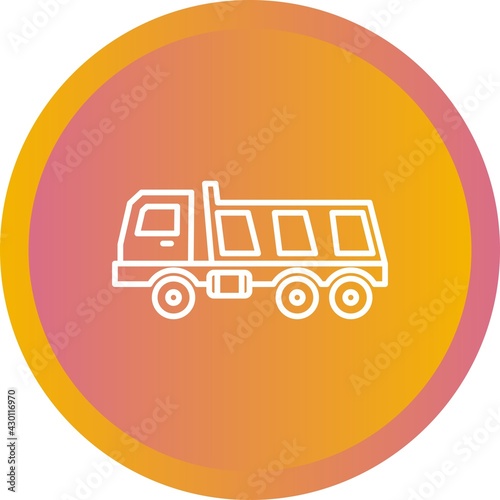 Unique Tipper Line Vector Icon