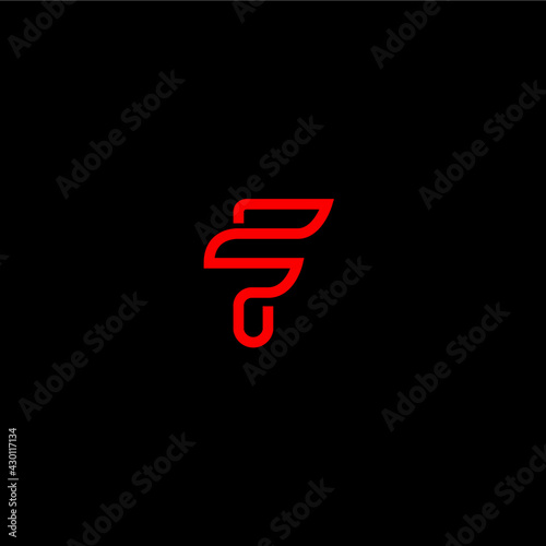 Letter F logo design with simple icons