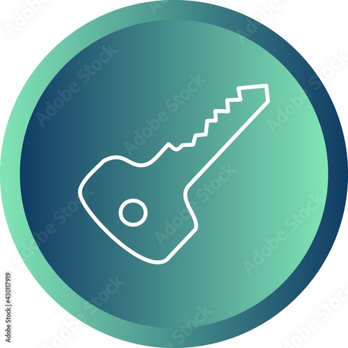 Unique Key Line Vector Icon