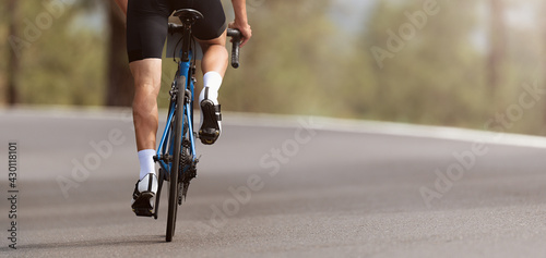 Fototapeta Naklejka Na Ścianę i Meble -  Road bike cyclist man cycling, athlete on a race cycle	