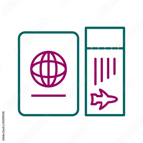 Unique Ticket And Passport Line Vector Icon