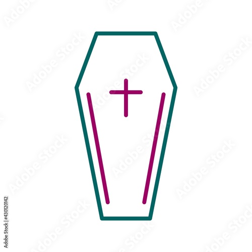 Unique Coffin Line Vector Icon