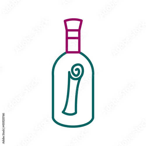 Unique Scroll In bottle Line Vector Icon