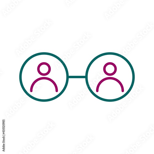 Unique Social Circle Line Vector Icon