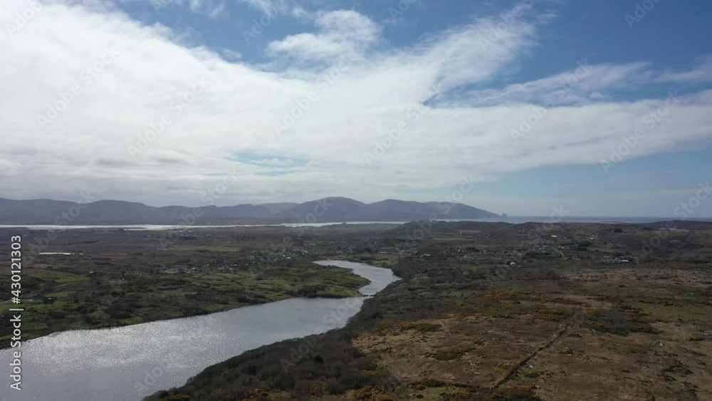 Aerial view of Lough Fad by Portnoo in County Donegal - Ireland. Aerial view of Lough Fad by Portnoo in County Donegal - Ireland.