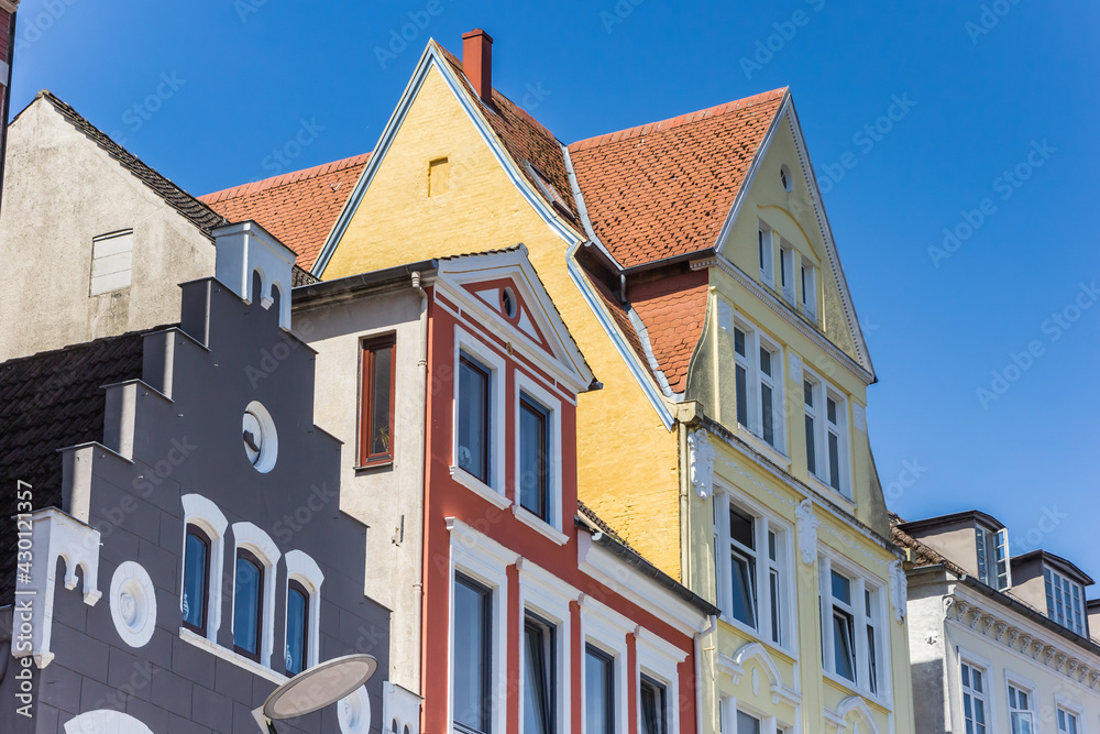 Colorful houses in the historic center of Flensburg, Germany