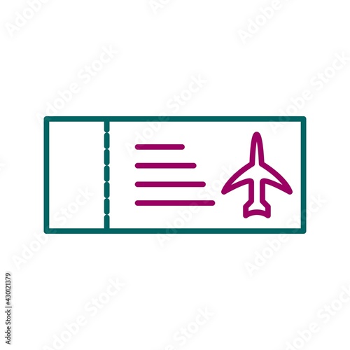 Unique Plane Tickets Line Vector Icon
