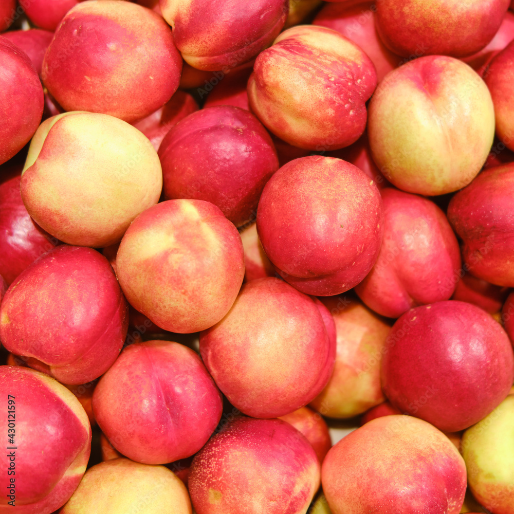 Red and yellow fresh nectarines, food background peaches Red and yellow fresh nectarines, food background peaches