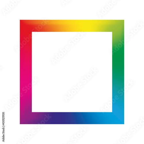 Colorful rainbow gradient square frame