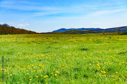 Spring landscape in Nograd county in Hungary photo
