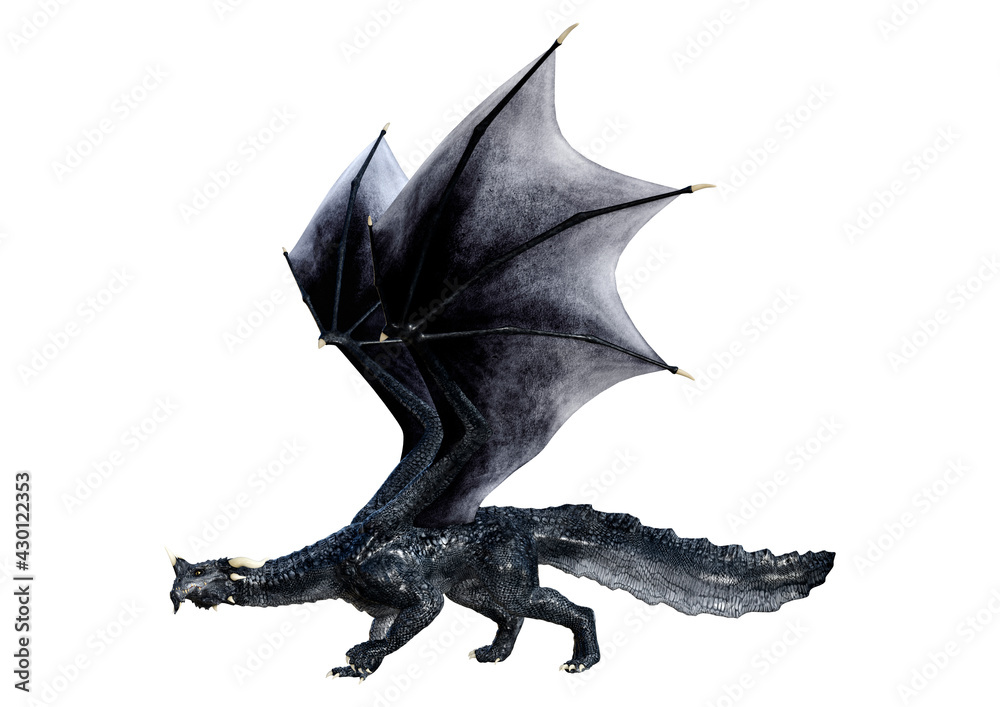Fototapeta premium 3D Rendering Fairy Tale Dragon on White