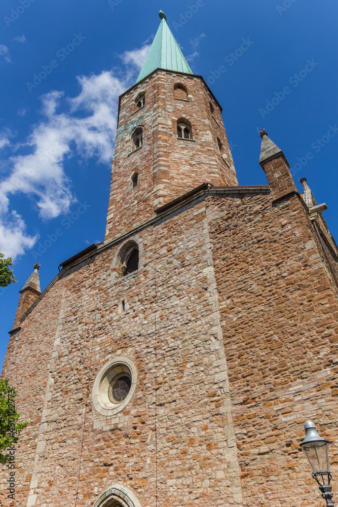 Tower of the historic St. Petri church in Braunschweig, Germany