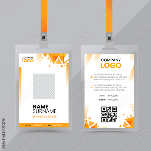 Minimalist yellow ID card design