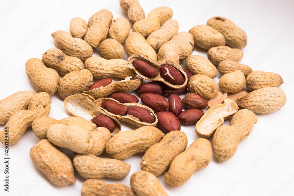 peanut kernels on a white background peanut kernels on a white background
