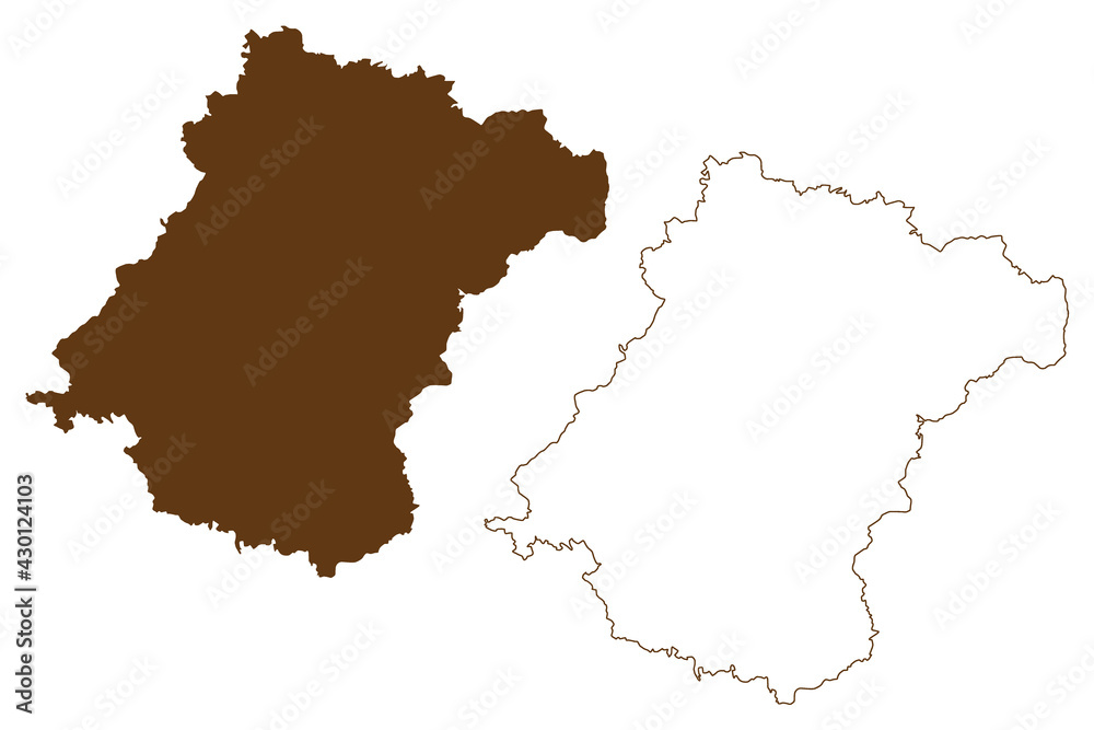 Schwalm-Eder district (Federal Republic of Germany, rural district Kassel region, State of Hessen, Hesse, Hessia) map vector illustration, scribble sketch Schwalm Eder Kreis map