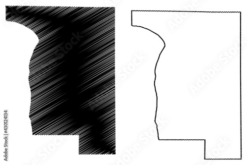 Calumet County, State of Wisconsin (U.S. county, United States of America, US) map vector illustration, scribble sketch Calumet map