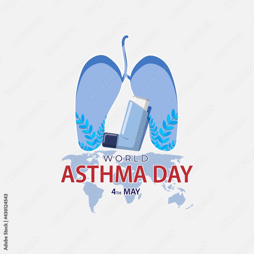 Fototapeta premium Vector illustration for world asthma day-4 may