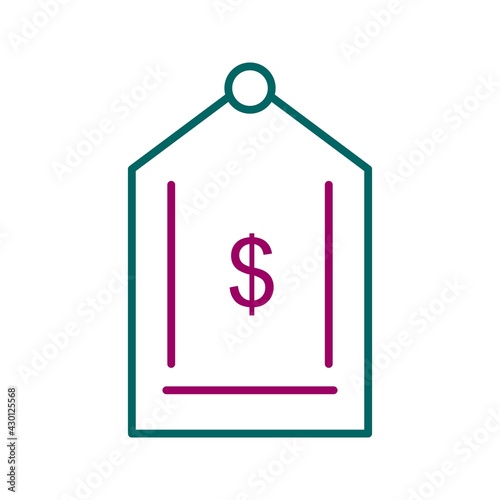 Unique Dollar Tag Line Vector Icon