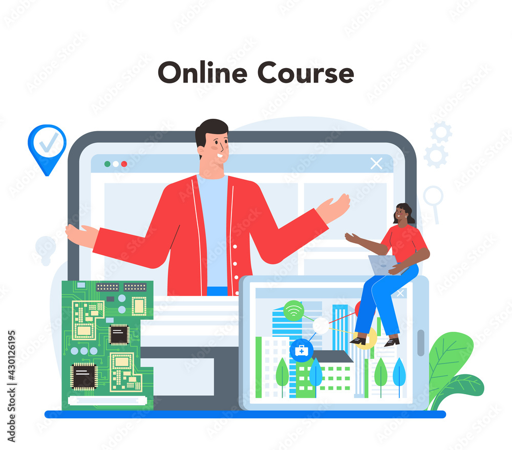 Internet of things online service or platform. Idea of smart wireless Internet of things online service or platform. Idea of smart wireless
