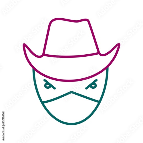 Unique Bandit Line Vector Icon