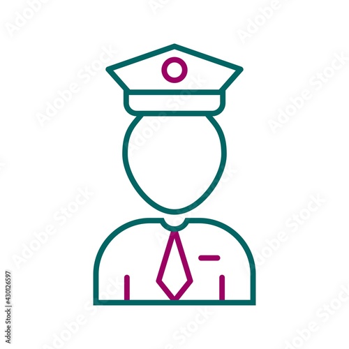 Unique Flight Captain Line Vector Icon