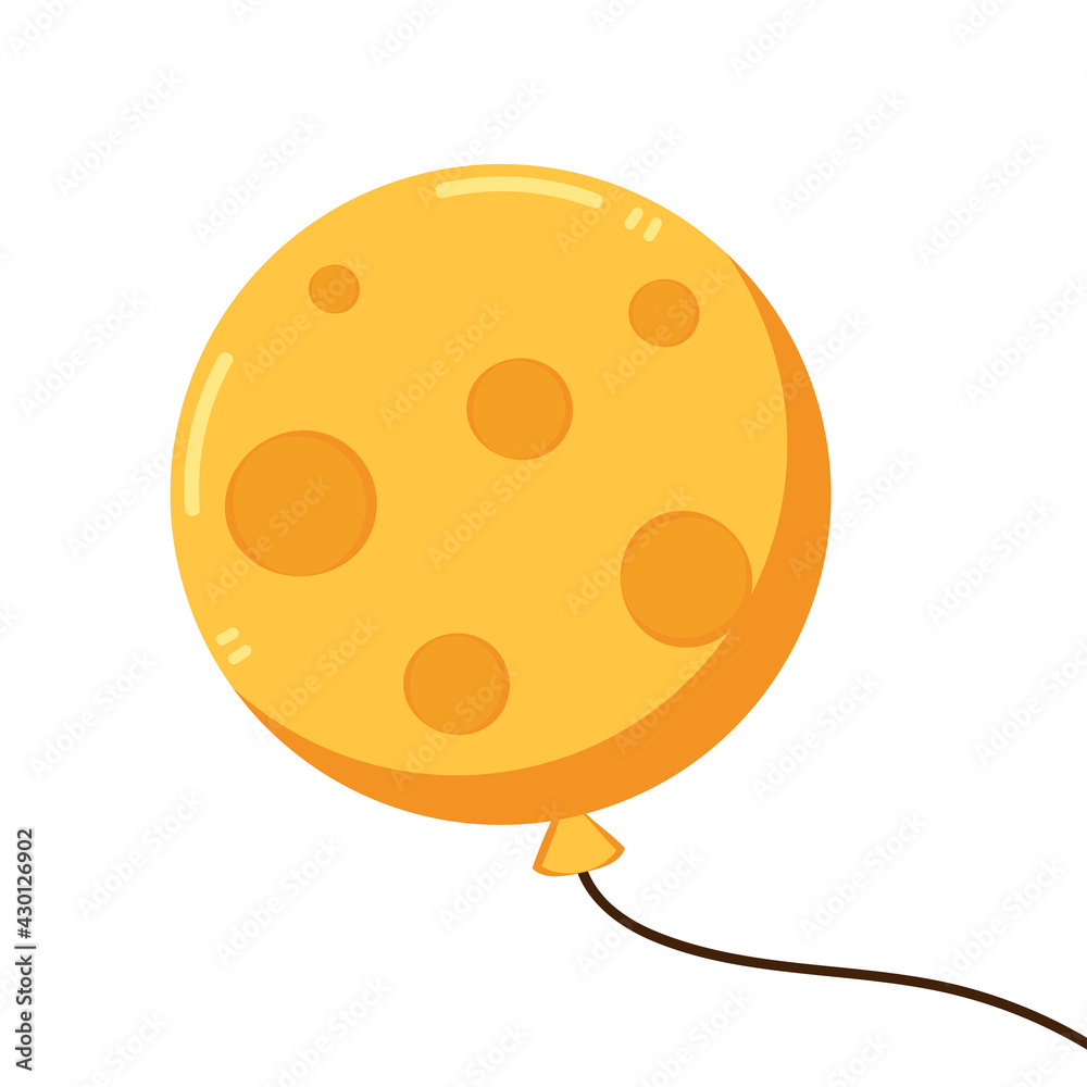 Fototapeta premium Balloon cheese vector. Cheese symbol. cheese logo design. moon.