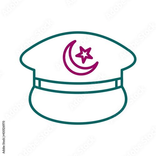 Unique Military Hat Vector Line Icon photo