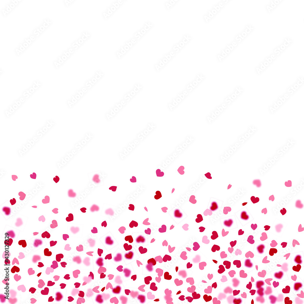 Heart Background.  Exploding Like Sign. Vector Template for Mother's Day Card. Red Pink Empty Vintage Confetti Template. 8 March Banner with Flat Heart. St Valentine Day Card with Classical Hearts.