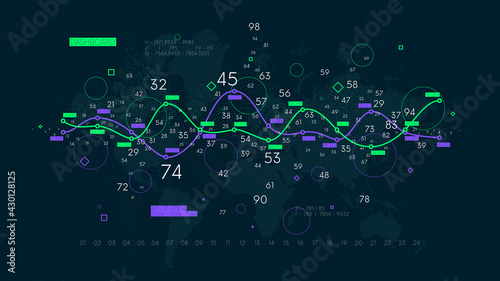 Financial graph visualization, stock index business analytics, profit and loss curves, creative concept for financial presentation