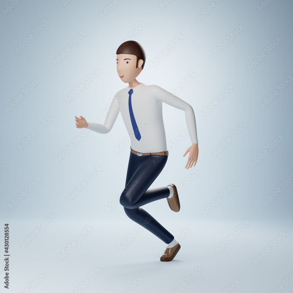 Businessman cartoon character running