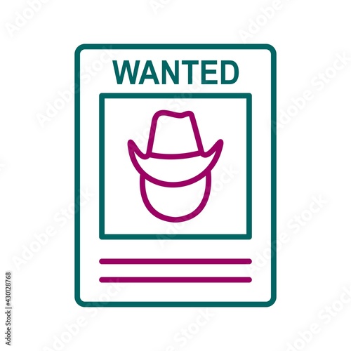 Unique Wanted Poster Line Vector Icon