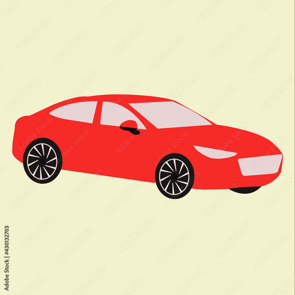  illustration of red beautiful  car