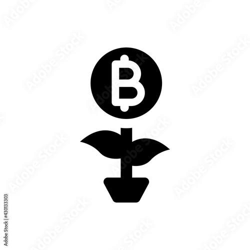 Cryptocurrency growth icon