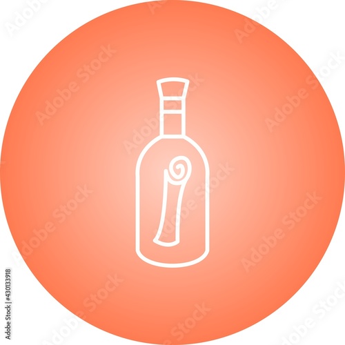 Unique Scroll In bottle Line Vector Icon