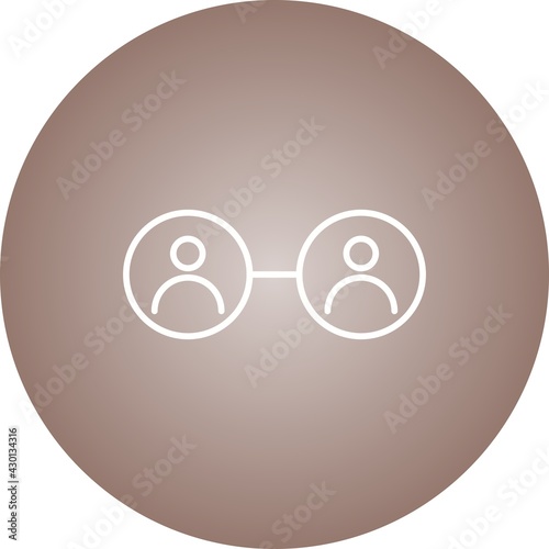 Unique Social Circle Line Vector Icon