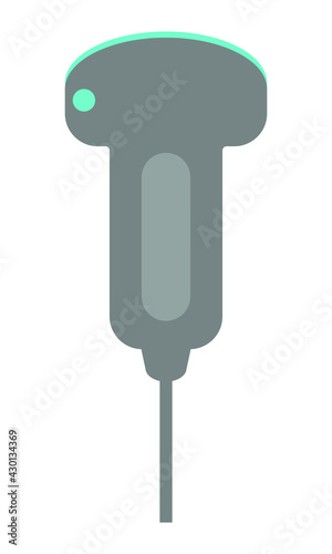 pictogram of curvilinear or abdominal probe ultrasound. medical equipment concept