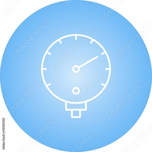 Unique Pressure Gauge Line Vector Icon
