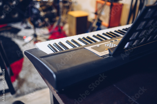 Electronic piano in professional recording studio