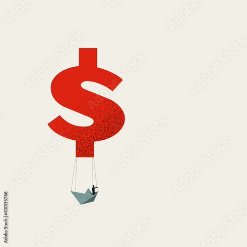 Business and investment consulting, vector concept. Symbol of profit, making money. Minimal art illustration.
