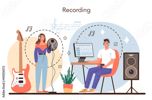 Sound engineer concept. Music production industry, sound recording
