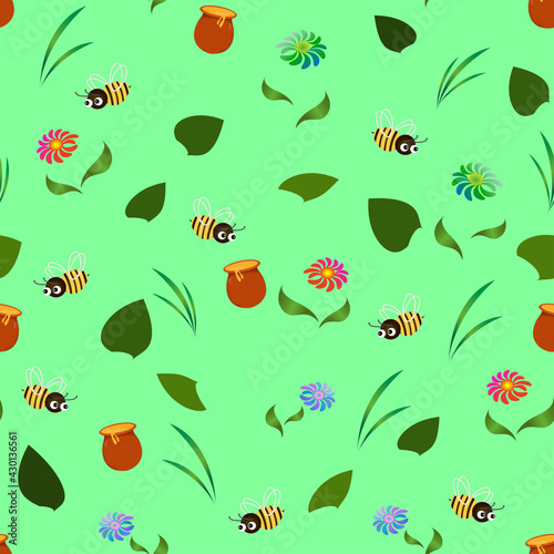 pattern with bees and honey