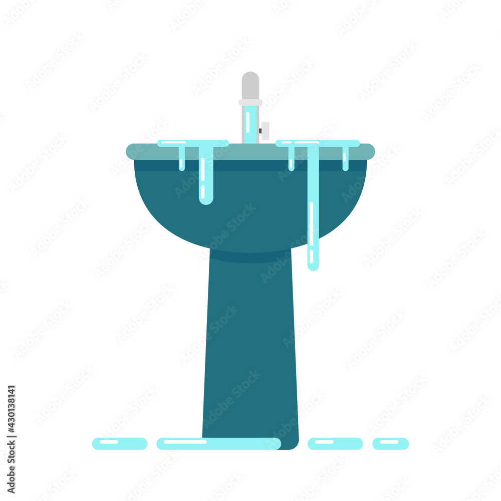 Overflowing water in a wash basin, Basin vector. Overflowing water in a wash basin, Basin vector.