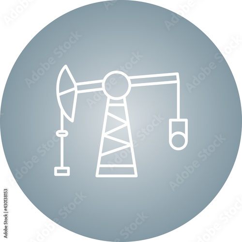 Unique Pumpjack Line Vector Icon