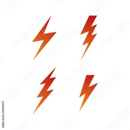 Set of lightning icon vector illustration