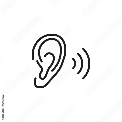 Ear icon flat vector illustration