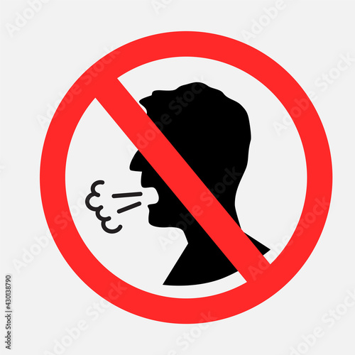 coughing is prohibited sign symbol